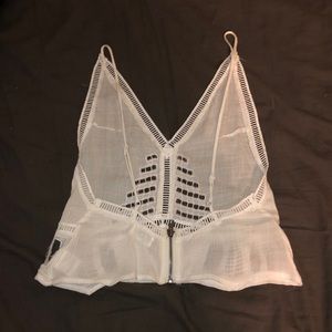 White Crop Tank Top